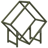 vidaXL Kaminholzregal Kaltgewalzter Stahl 50 x 25 x 50 cm Olivgrün