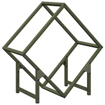 vidaXL Kaminholzregal Kaltgewalzter Stahl 50 x 25 x 50 cm Olivgrün