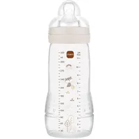 MAM Easy-Active-Babyflasche 330 ml, MAM Babyflasche für aktive Babys, ergonomisch und praktisch, Babyzubehör 4+ Monate zum Stillen mit Sauger Größe 3 flach und symmetrisch, neutral