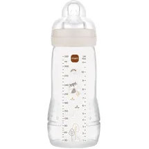 MAM Easy-Active-Babyflasche 330 ml, MAM Babyflasche für aktive Babys, ergonomisch und praktisch, Babyzubehör 4+ Monate zum Stillen mit Sauger Größe 3 flach und symmetrisch, neutral