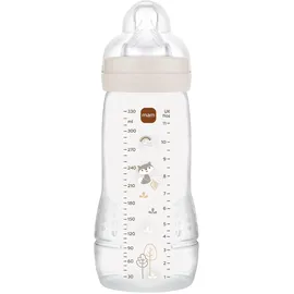MAM Easy-Active-Babyflasche 330 ml, MAM Babyflasche für aktive Babys, ergonomisch und praktisch, Babyzubehör 4+ Monate zum Stillen mit Sauger Größe 3 flach und symmetrisch, neutral