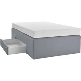 Westfalia Schlafkomfort Boxspringbett, grau, B:120cm L:200cm, Bezug Bett: Feinstrukturstoff (77% Polyester, 23%Viskose) oder Microfaser (100% Polyester);Bonnellfederkernmatratze: 100%Polyester;Kaltschaummatratze: 100% Polyester, Bezug abnehm- und waschbar bis 60C, WESTFALIA