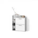 livinity® Schuhkipper 245 x 90 x 80 cm 6 Fächer / weiß