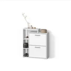 livinity® Schuhkipper 245 x 90 x 80 cm 6 Fächer / weiß