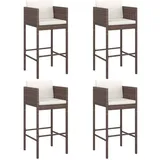vidaXL Barhocker 4 Stk. mit Kissen 48 x 100 x 50 cm Braun