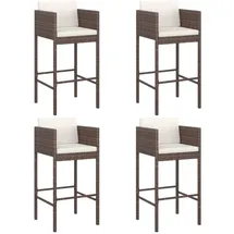 vidaXL Barhocker 4 Stk. mit Kissen 48 x 100 x 50 cm Braun