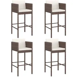 vidaXL Barhocker 4 Stk. mit Kissen 48 x 100 x 50 cm Braun