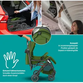 Kidiz KIDIZ® Kinderwagen Kinderbuggy klappbar Liegebuggy Sportwagen Faltbar 360° Räder 5-Punkt Gurt Inkl. Fußsack, Getränkehalter, Regenabdeckung & Moskitonetz verstellbare Rückenlehne & Sonnenverdeck