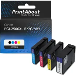 Druckerpatrone kompatibel mit Canon PGI-2500XL - 4-Farben Multipack - Hohe Kapazität