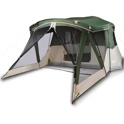 vidaXL Campingzelt mit Vorzelt 4 Personen Grün Wasserdicht