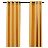 VidaXL Verdunkelungsvorhang Ösen 140 x 175 cm gelb 2