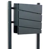 BITUXX Design Standbriefkasten MS-18445 mit Zeitungsfach Graphit Optik