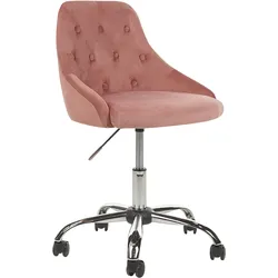 Schreibtischstuhl PARRISH Samtstoff Pastellrosa