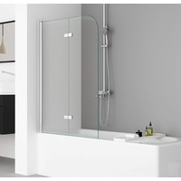 IMPTS Duschwand für Badewanne 110x140cm, Flatbar Duschwand 2-teilig Badewannenaufsatz Faltwand Duschtrennwand Duschabtrennung Badewannenfaltwand mit 6mm Nano Sicherheitsglas