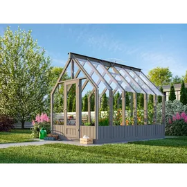 Palmako Emilia Gewächshaus lackiert Dunkelgrau ESG 4 mm 8,2 m2