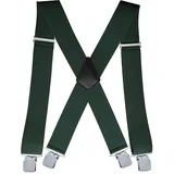 Hosenträger Herren, Hosenträger für Herren Breit 5 cm, Hosenträger Herren Extra Stark, Hosenträger Elastisch und Verstellbar, Hosenträger mit 4 Metall Clips, für Männer bis 1,96 m Körpergröße (Grün) - 5cm*120cm