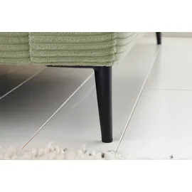 KAWOLA Ecksofa Cara Cord Recamiere links olivgrün