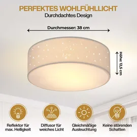 monzana Sternenhimmel 2-flammig rund 38 cm weiß