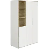 Paidi Babykleiderschrank Lieven, Weiß, Eiche, 5 Fächer, 125.9x203.6x54.8 cm, Blauer Engel, Goldenes M, Babymöbel, Babykleiderschrank