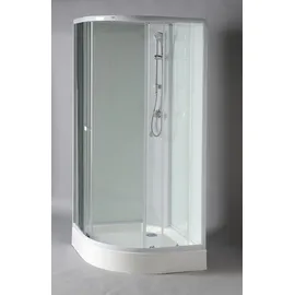 a&n&a aQualine Aqualine Komplettdusche mit Schiebetür 90 x 204 cm Weiß/Klarglas Aqualine-YB93-SET
