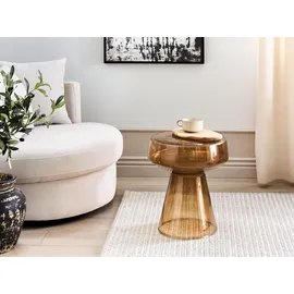 Beliani Beliani, Beistelltisch, Braun, Glas, Rund, 37x43x37 cm, Wohnzimmer, Wohnzimmertische, Beistelltische