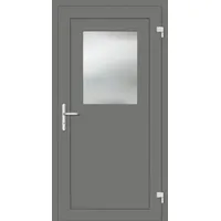 Aluminium Nebeneingangstür "HEDWIG" 69 mm Graualuminium RAL 9007 außen öffnend DIN rechts
