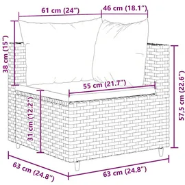 vidaXL Garten-Lounge-Set 4-tlg. grau