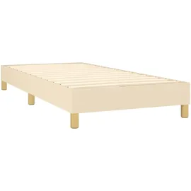 vidaXL Boxspringbett mit Matratze & LED Creme 90x190 cm Stoff