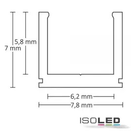 ISOLED LED Aufbauprofil SURF6 Aluminium schwarz RAL9005, 200cm