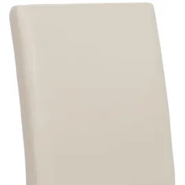 Mendler 4er-Set Esszimmerstuhl Stuhl Küchenstuhl Littau ~ Leder, weiß helle Beine