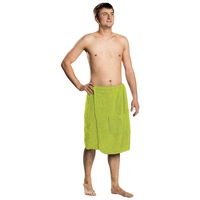 Lanudo® Herren Saunakilt Pure Line, 100% Baumwolle, 400g/m, antibakteriell, Größen S/M/L/XL S/M Lime