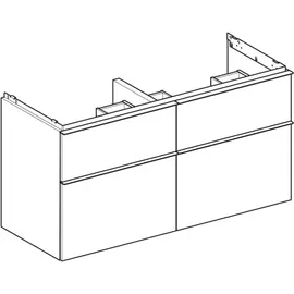 Geberit Waschtischunterschrank 4 Schubladen 118,4 x 61,5 x 47,6 cm Sandgrau