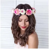 Partydeco Haarreif Blumenkranz | Bunt
