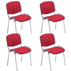4 Nowy Styl Besucherstühle Iso rot Kunstleder