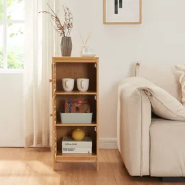[en.casa] Ypäjä Beistellschrank 82 x 33 x 27 cm Bambus/beige