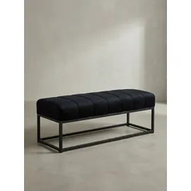 KADIMA DESIGN Sitzbank Samt 108x40x40 cm Flur Polsterbank mit Metallgestell in Schwarz Metall, Rechteckig, Stativgestell, Esszimmer, Bänke, Sitzbänke