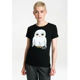 LOGOSHIRT T-Shirt "Harry Potter - Hedwig", Damen, Gr. L, schwarz, 100% Baumwolle, bedruckt, normal, Rundhals, Shirts T-Shirt, mit niedlichem Hedwig-Print