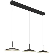 GLOBO Hängeleuchte Esszimmerlampe Pendelleuchte LED schwarz matt Retro 3 Flammig opal