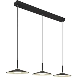 GLOBO Hängeleuchte Esszimmerlampe Pendelleuchte LED schwarz matt Retro 3 Flammig opal