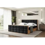 altdecor Boxbett 200 x 200 cm H3 Schwarz