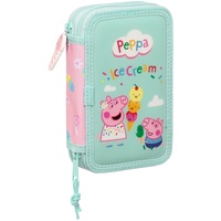 Safta Doppel-Federtasche Peppa Pig Ice Cream Rosa Minze 12,5 x 19,5 cm,