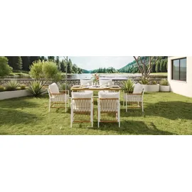 gl store Gartenmöbel-Set 7-tlg. Beige/Naturfarbe