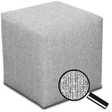 Best For Home Sitzhocker Samt 40 x 40 x 40 cm Silber