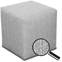 Best For Home Sitzhocker Samt 40 x 40 x 40 cm Silber