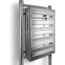 BITUXX Postfach Briefkastenanlage Edelstahl Silber