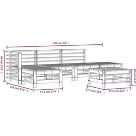 vidaXL Garten-Lounge-Set 6-tlg. Imprägniertes Kiefernholz braun