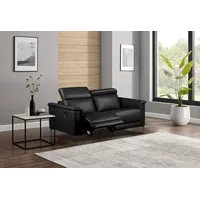 OTTO home 2-Sitzer LUND, 160 cm, mit Relaxfunktion und Kopfteilverstellung, manuell od. elektrisch (m.USB-C), Echtleder, Kunstleder, Webstoff schwarz