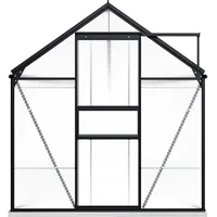 vidaXL Gewächshaus mit Fundamentrahmen Garten Treibhaus Pflanzenhaus Frühbeet Gartenhaus Tomatenhaus Anthrazit Aluminium Polycarbonat 9,31 m3