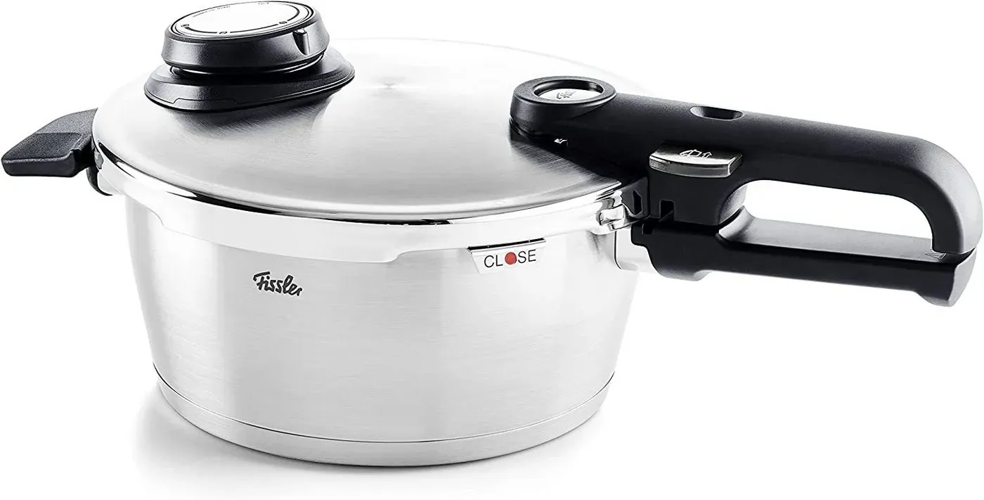 Preisvergleich Produktbild Fissler Schnellkochtopf Vitavit® premium Schnellkochtopf, Edelstahl 18/10 (3-tlg), Verriegelungsanzeige, Einstellbares Abdampfen, Einstellbare Kochstufen silberfarben