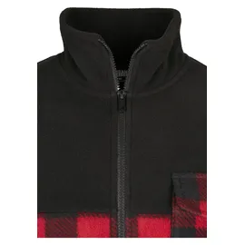 URBAN CLASSICS Patterned Polar Fleece Track Jacke Black / Red S